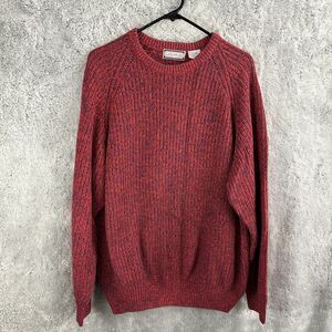 Vintage Lazarus Crewneck Sweater Adult Large Red Knitted 100% Cotton Portugal
